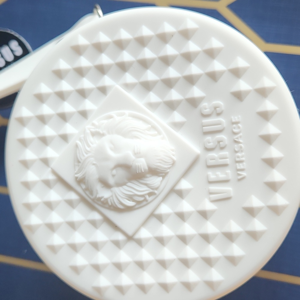 Versus Versace Textured White Round Wristlet Case Only - Picture 13 of 14